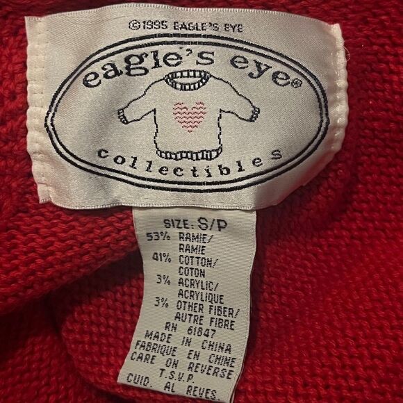 Eagle's Eye Vintage Beaded Wreath Ugly Christmas Sweater Oversized Small EUC - Picture 5 of 6